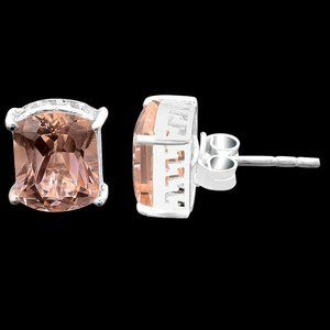 NEW 925 Sterling Silver Champagne Topaz Studs